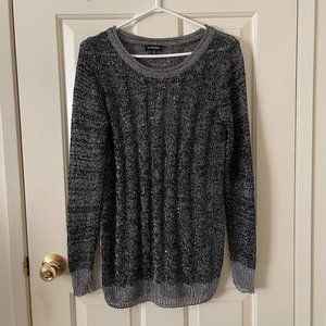 Le Chateau Metallic Grey Long Sweater Size Medium